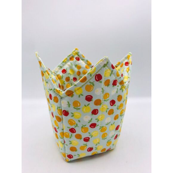 Set of 2 Fruity Microwave Pint Size Cozy for Hot or Cold Lemons Oranges Apples - Picture 6 of 6